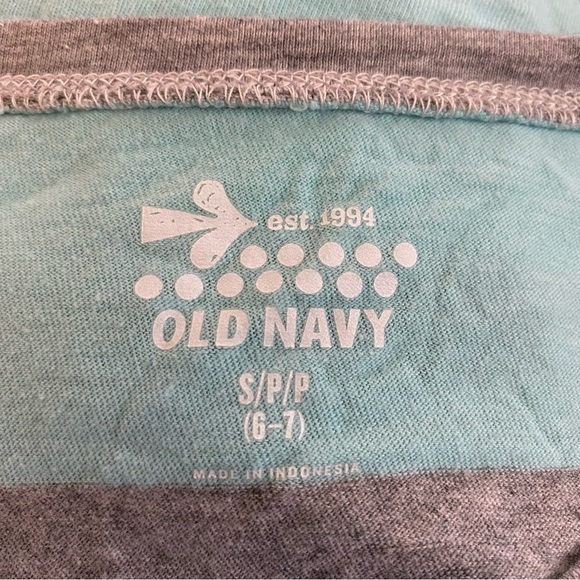Old Navy Rugby Tee Striped Long Sleeve Gray Combo S - Picture 2 of 4